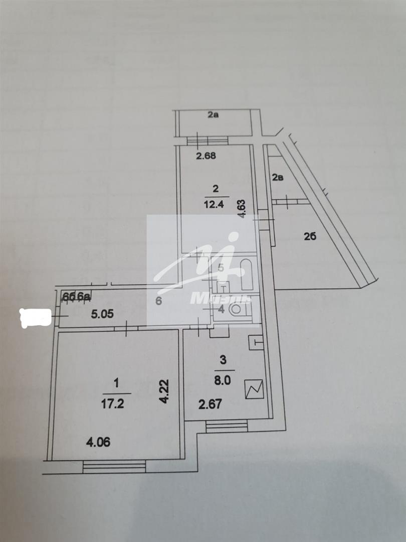 Продажа 2-комнатной квартиры 50,3 кв. м, 11/12 этаж в г. Москва, Филевский  бульвар, д. 8к1