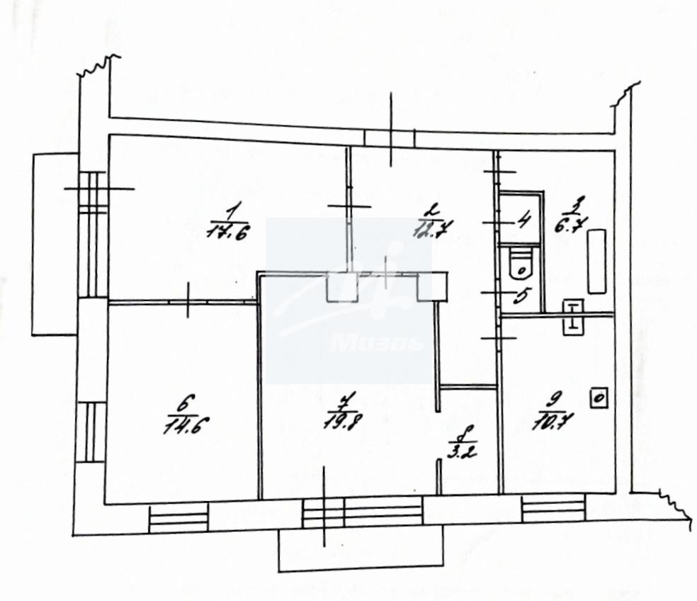 Продажа 3-комнатной квартиры 87,7 кв. м, 4/4 этаж в городской округ Люберцы,  г. Люберцы, Кирова улица, д. 61/7