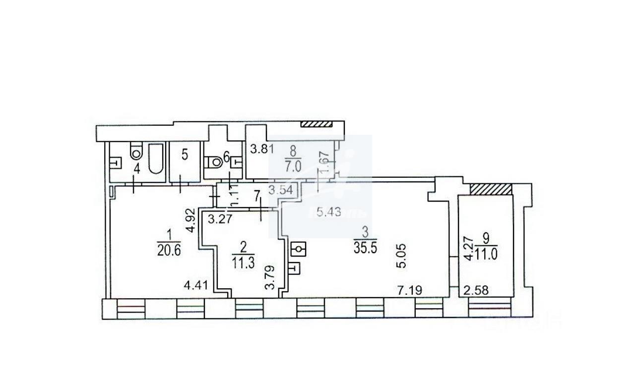 Продажа 4-комнатной квартиры 99 кв. м, 2/7 этаж в г. Москва, Трубниковский  переулок, д. 26с2