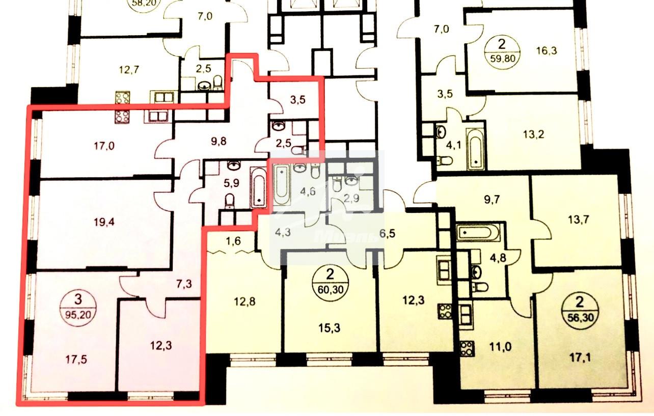 Купить трехкомнатную квартиру 95.20 м2, улица Никитина 11к10, город  Московский, поселение Московский, город Москва, 22 500 000 руб., стоимость  236 345 руб.⁄кв.м., рядом метро: Филатов Луг, Саларьево, Прокшино,  объявление 46268938