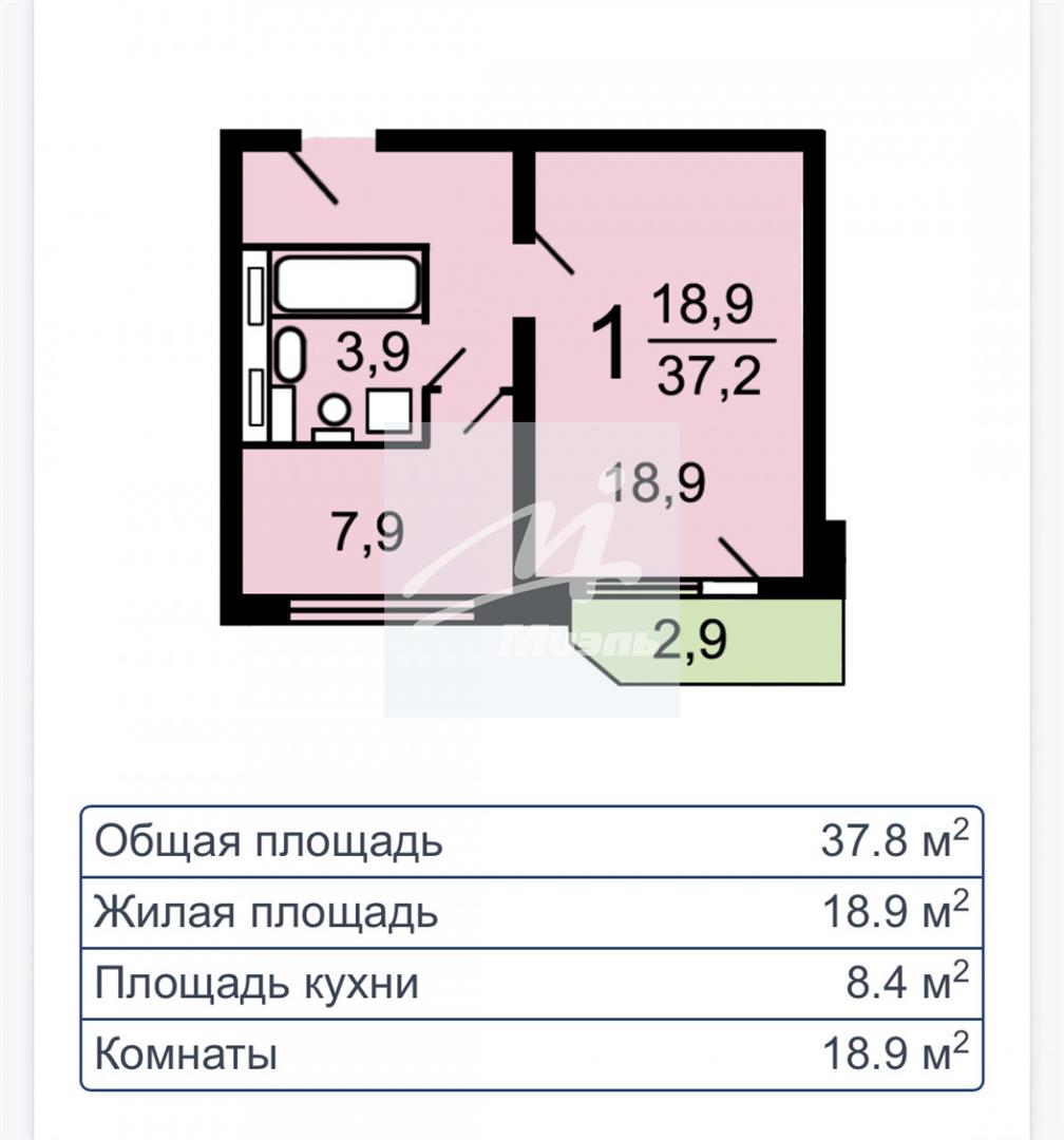 Продажа 1-комнатной квартиры 37,8 кв. м, 5/17 этаж в г. Москва, Гурьевский  проезд, д. 11к1